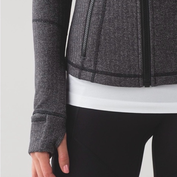 Lululemon Define Jacket in Heathered Herringbone Black Grey Size 4 - Picture 3 of 11